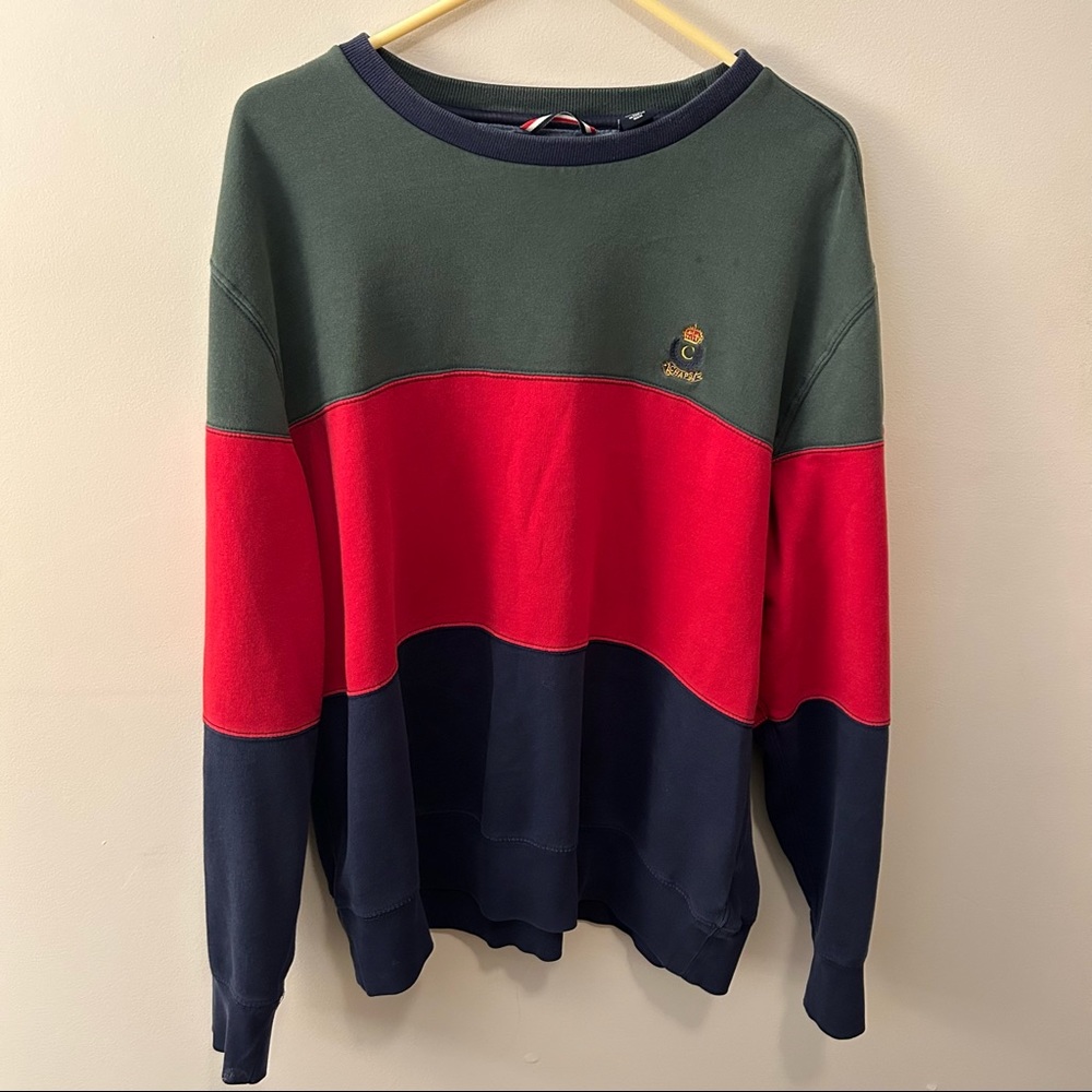 Chaps Vintage Colorblock Oversized Crewneck Sweatshirt